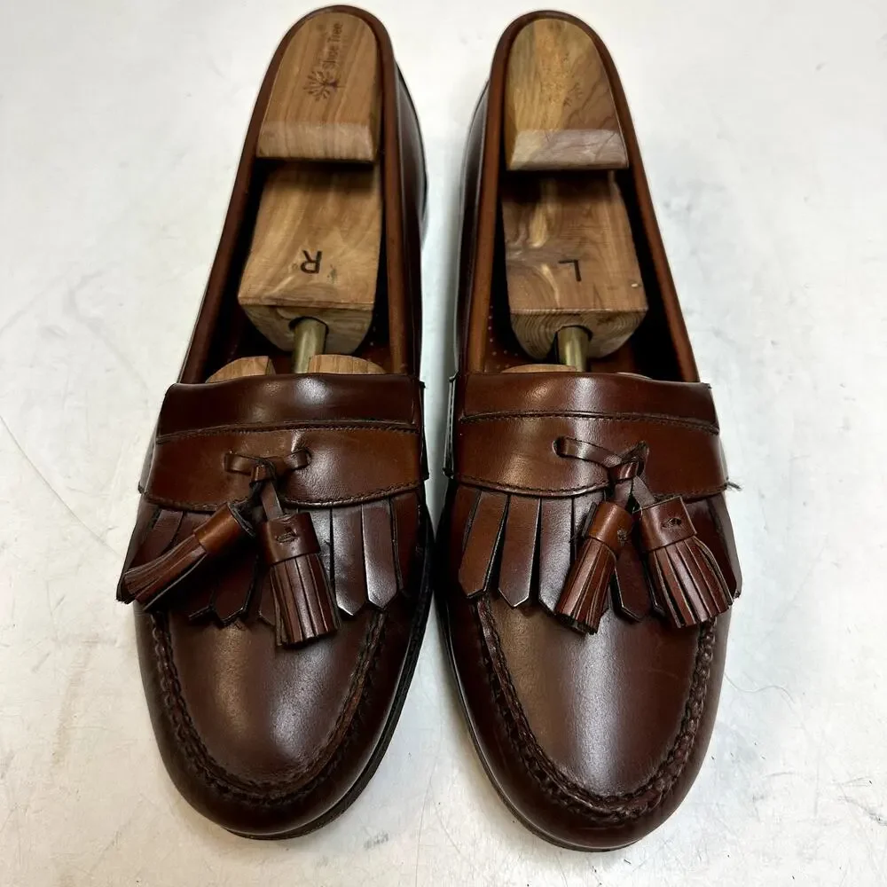 VERY GOOD Rancourt & Co. x Cole Haan Tassel Loafer Kiltie Brown Made in USA 11 D